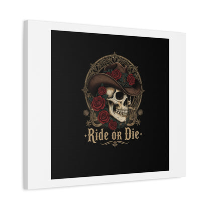Ride or Die Skull Canvas | Western Skull Art, Gothic Americana