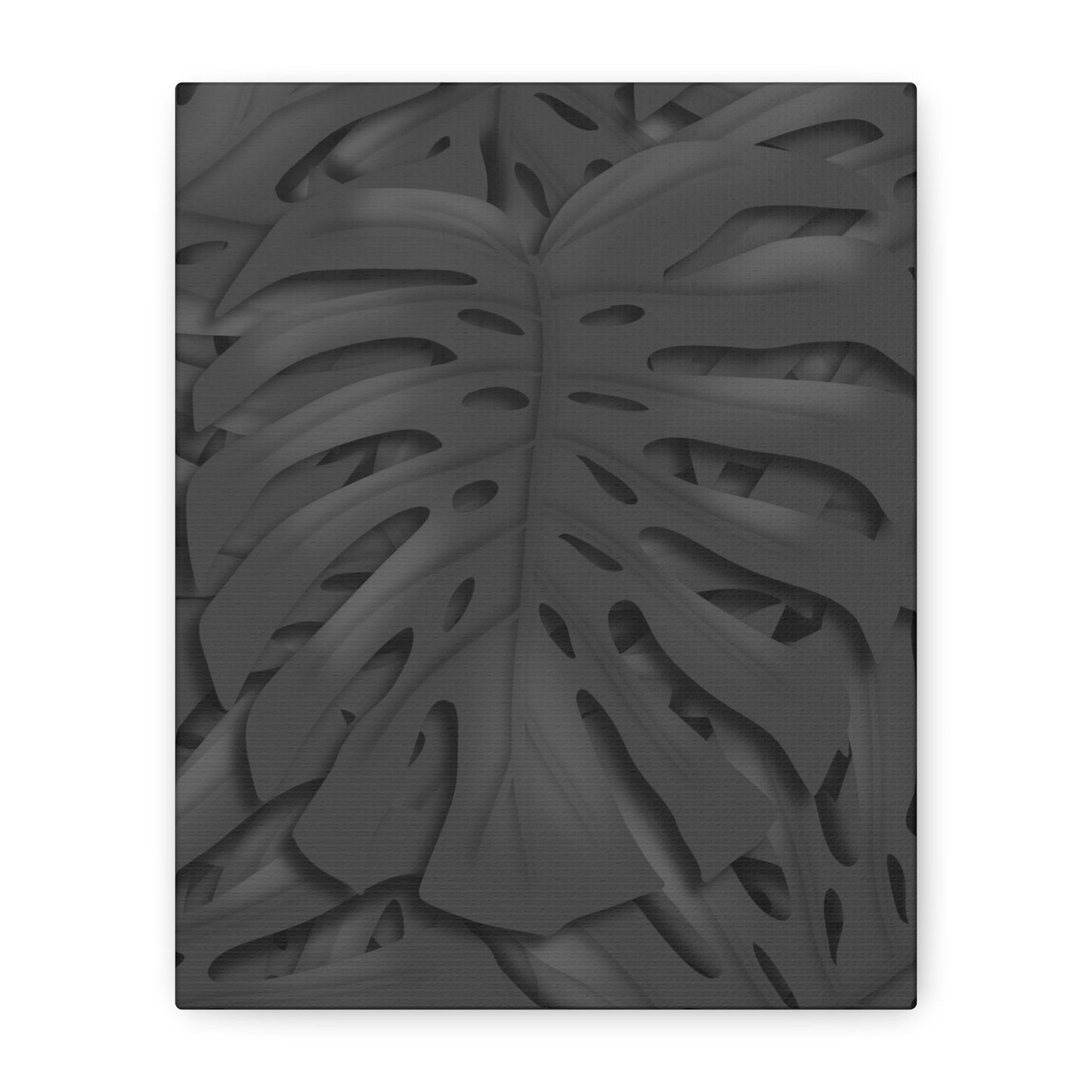 Charcoal Monstera Canvas Print – Botanical Wall Art