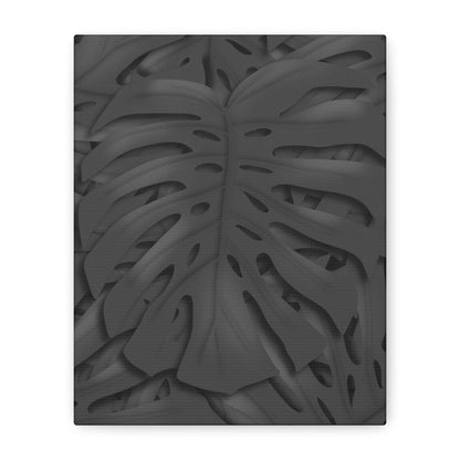 Charcoal Monstera Canvas Print – Botanical Wall Art