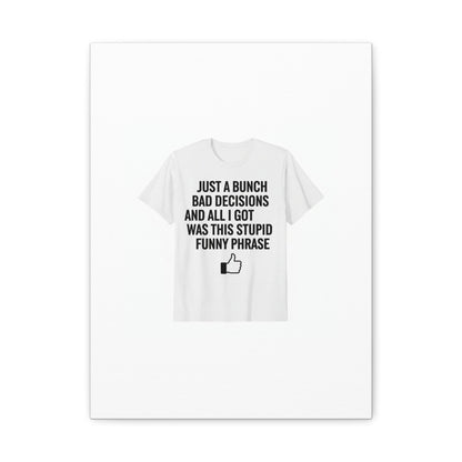 self-deprecating quote Canvas | sarcastic introvert wall art, anxiety humor