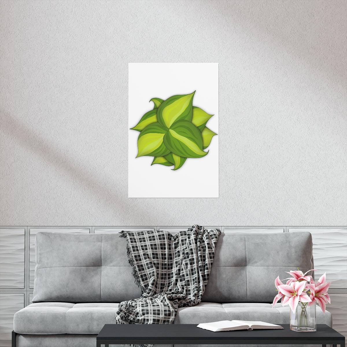 Philodendron Brasil Botanical Print – Unframed Wall Art