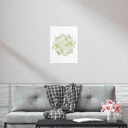 Snow Queen Pothos Botanical Print – Unframed Wall Art