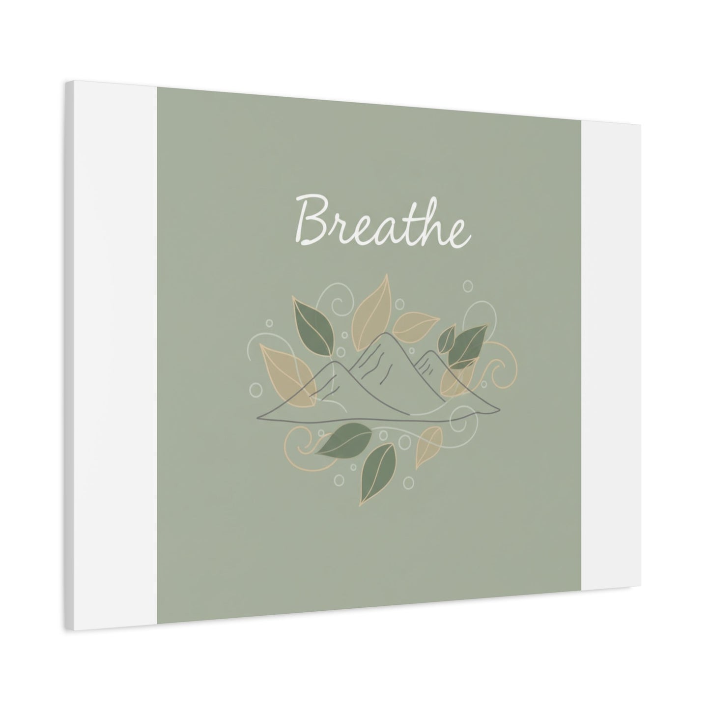 Breathe Mountain Line Canvas | Nature Symbols, Minimal Forest Wall Art