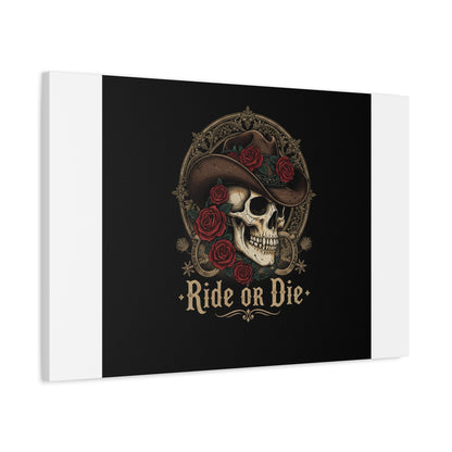 Ride or Die Skull Canvas | Western Skull Art, Gothic Americana