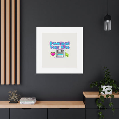 Download Your Vibe Canvas | Y2K Retro Tech, Pixel Floppy Disk Poster