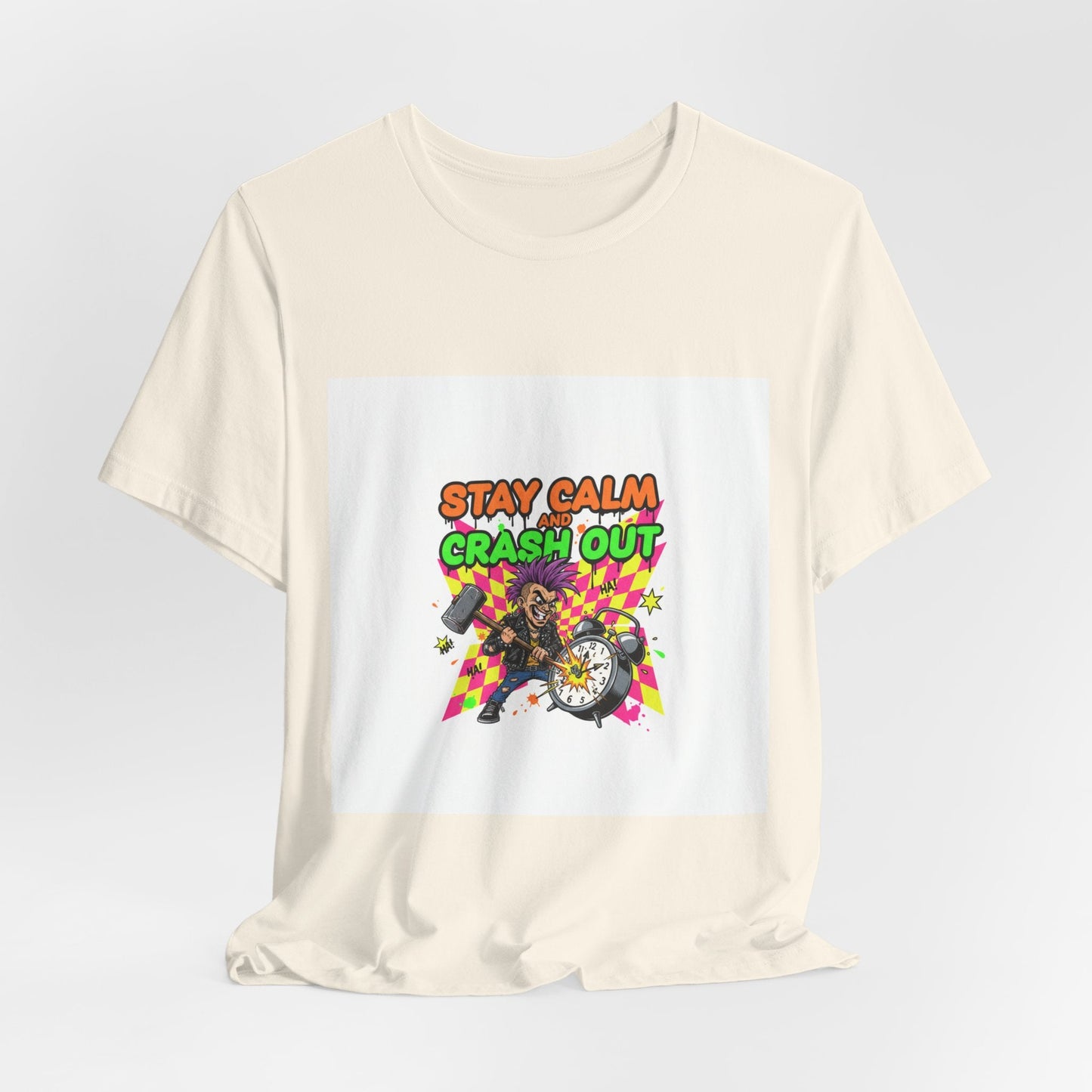 Stay Calm Crash Out Tee | meltdown shirt, neon graffiti streetwear