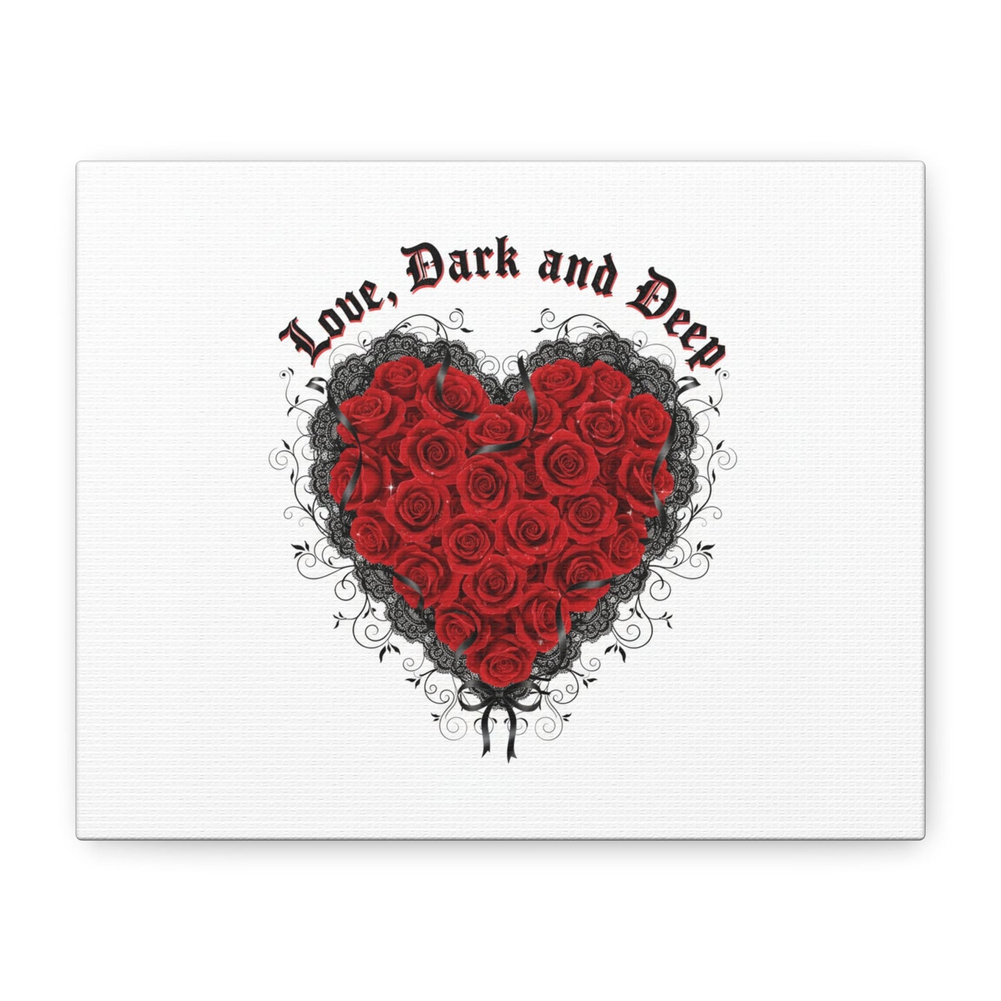 Love Dark and Deep Heart Canvas, Nu Romantic Gothic Romance, 80s Nostalgia