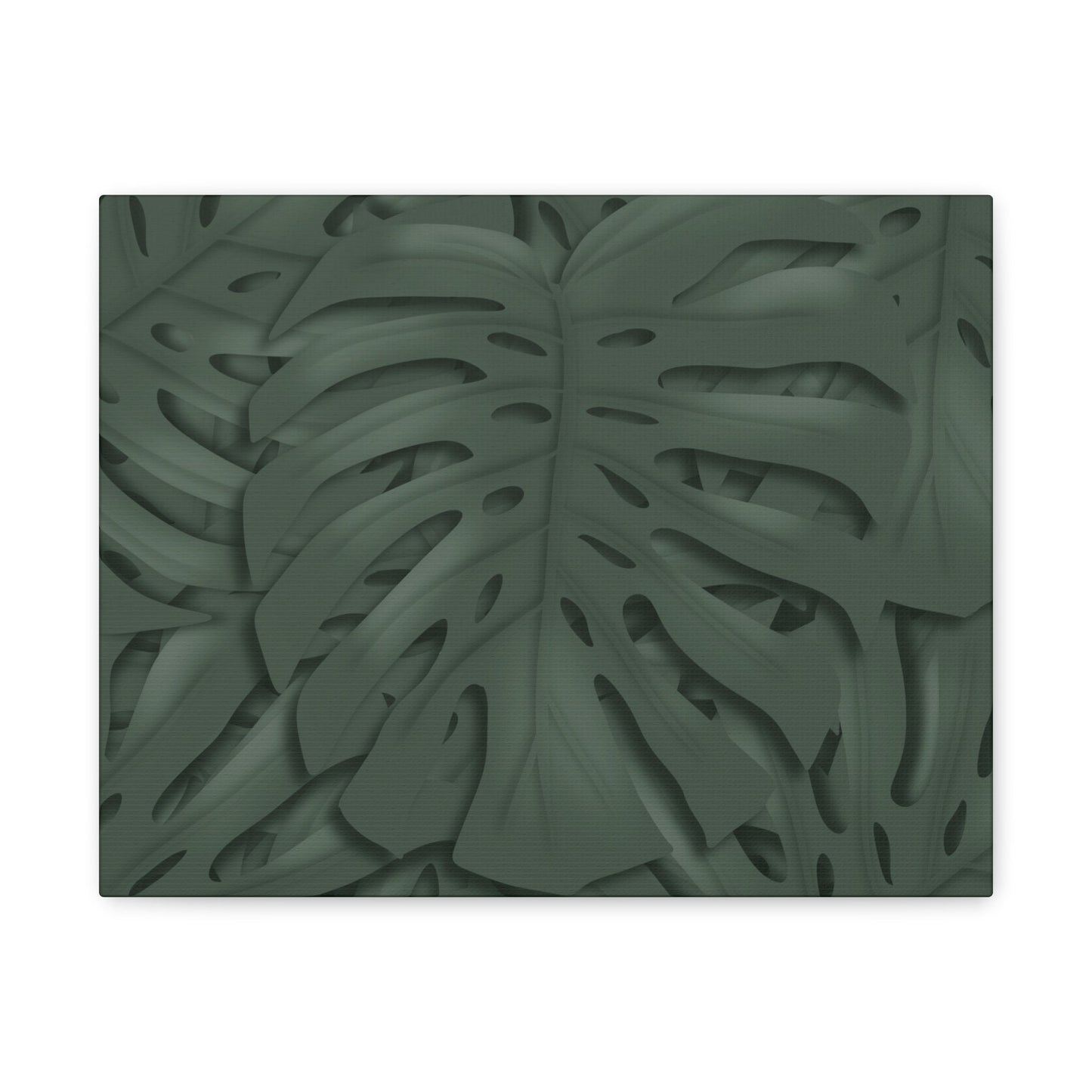 Deep Green Monstera Canvas Print – Botanical Wall Art
