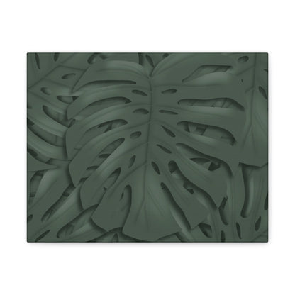 Deep Green Monstera Canvas Print – Botanical Wall Art