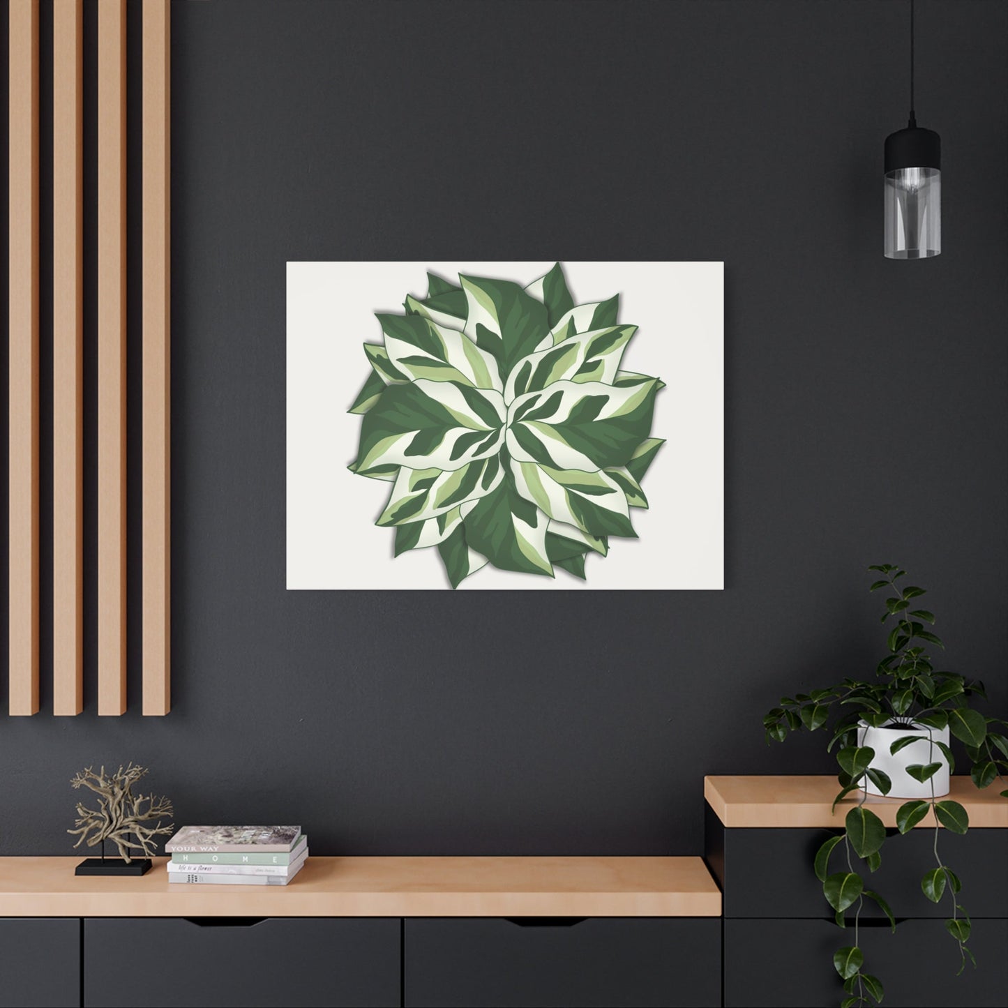 Calathea White Fusion Canvas Print – Botanical Wall Art