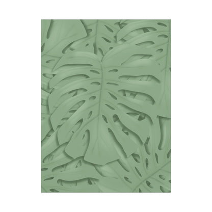 Sage Green Monstera Canvas Print – Botanical Wall Art