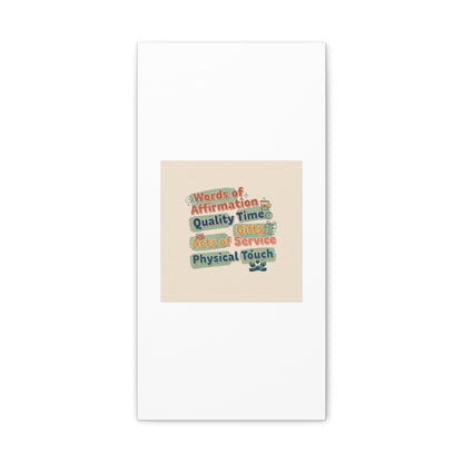 Love Languages List Matte Canvas Wall Art | love language meme, relationship humor