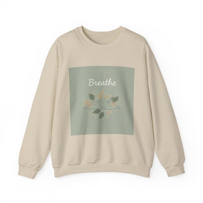 Breathe mountain leaf design Sweatshirt | nature vibes, calming minimal