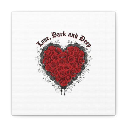 Love Dark and Deep Heart Canvas, Nu Romantic Gothic Romance, 80s Nostalgia