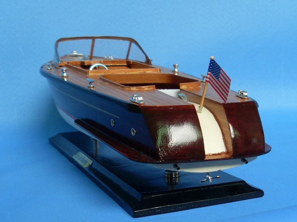 Wooden Chris Craft Runabout Model Speedboat 20""
