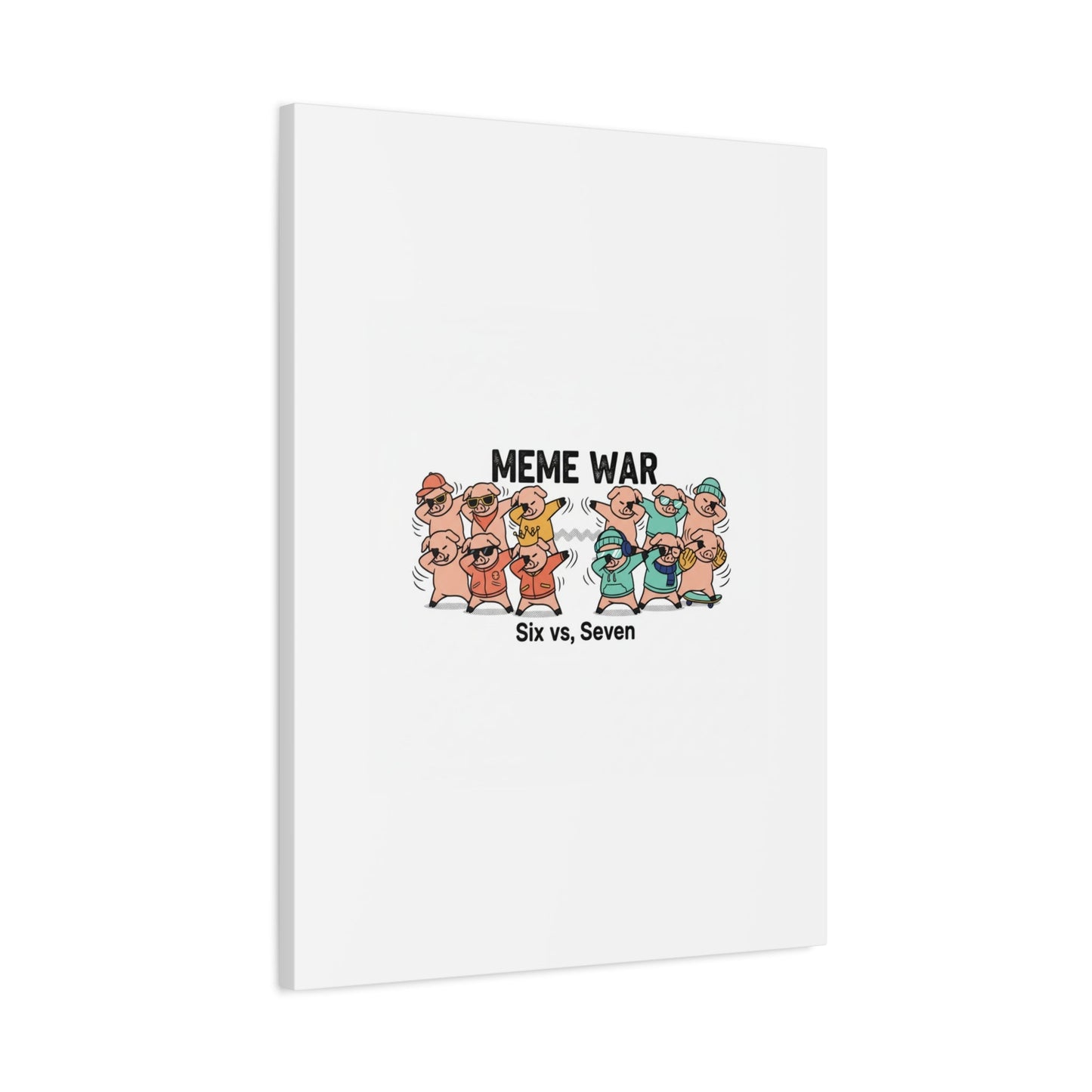 Meme War: Six vs. Seven Canvas Wall Art