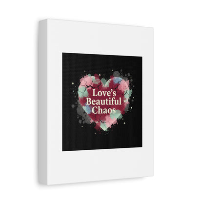 Love's Beautiful Chaos Canvas Print | Soft Grunge Hearts, Distressed Heart Art