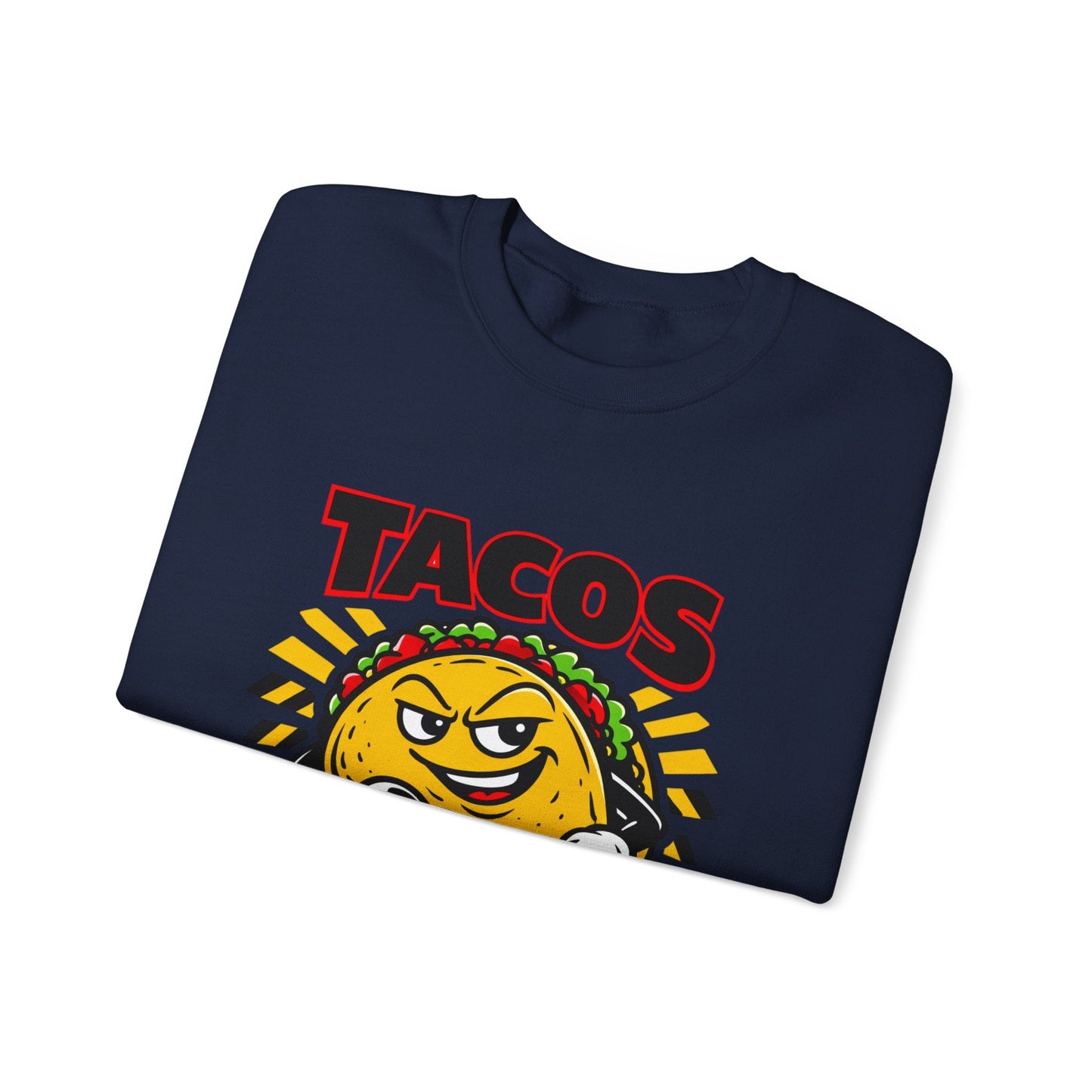 Tacos Not Tariffs Sweatshirt | taco pun, tariff protest typography