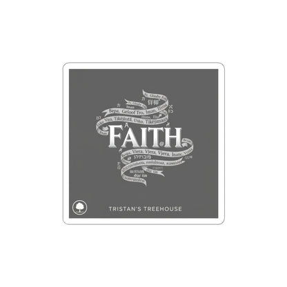 Handwritten 'Faith' Doodle Sticker | Sketch Aesthetic, Monochrome