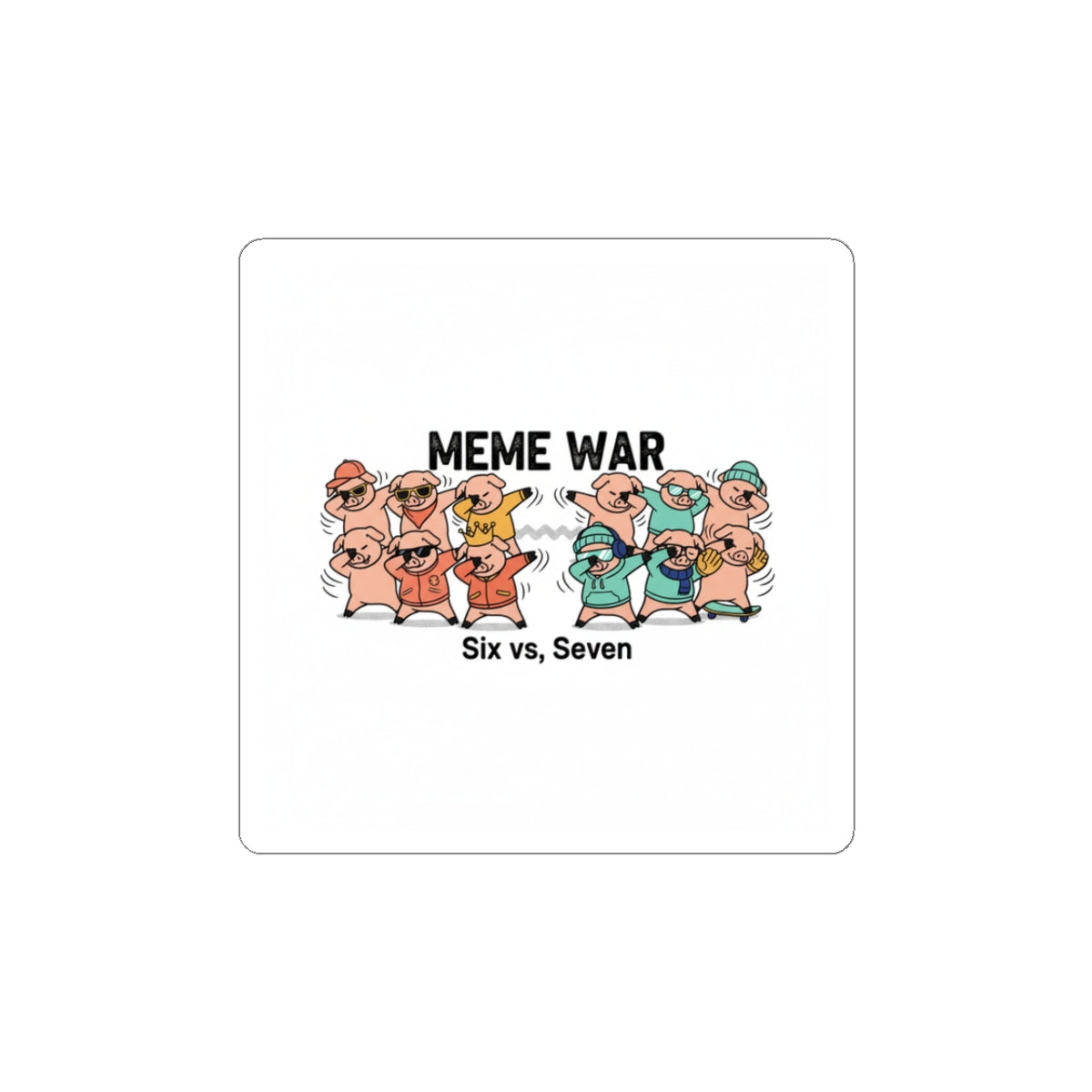 Meme War Sticker | Retro Cartoon Squad, Cute Viral Comic Sticker