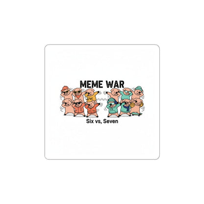 Meme War Sticker | Retro Cartoon Squad, Cute Viral Comic Sticker