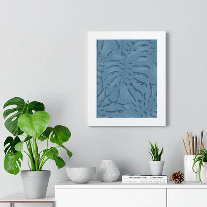 Cerulean Monstera Framed Print – Botanical Wall Art