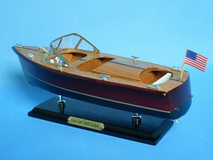 Wooden Chris Craft Triple Cockpit Model Speedboat 14""