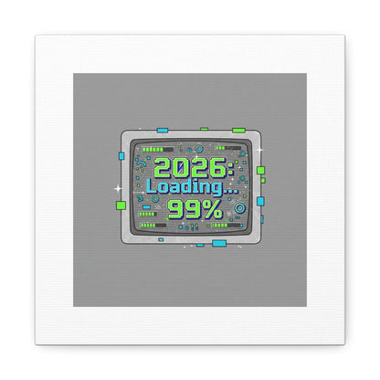 2026 Loading 99% Canvas | NYE countdown, retro system interface