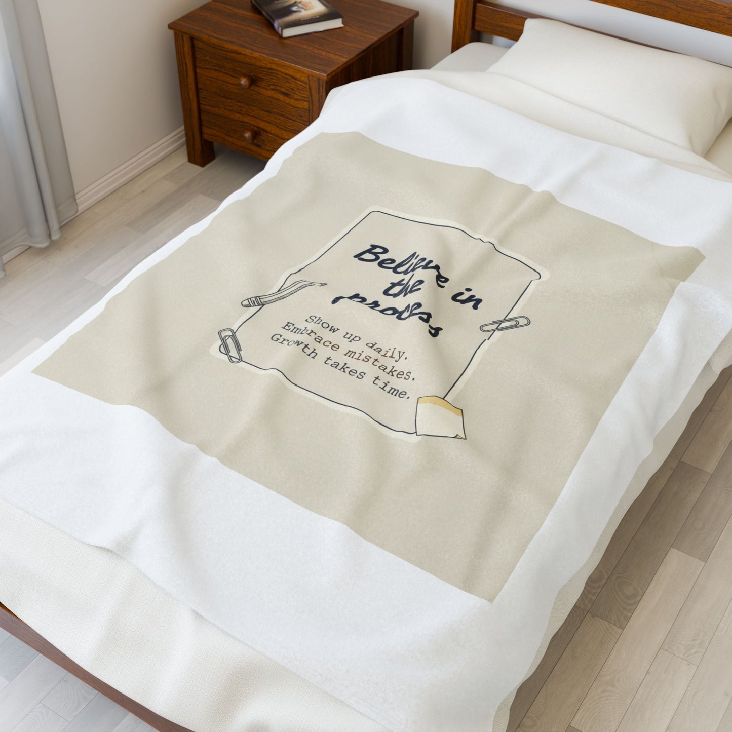 Believe in the Process Blanket | Note to Self, Post‑It Style Analogue Reminder
