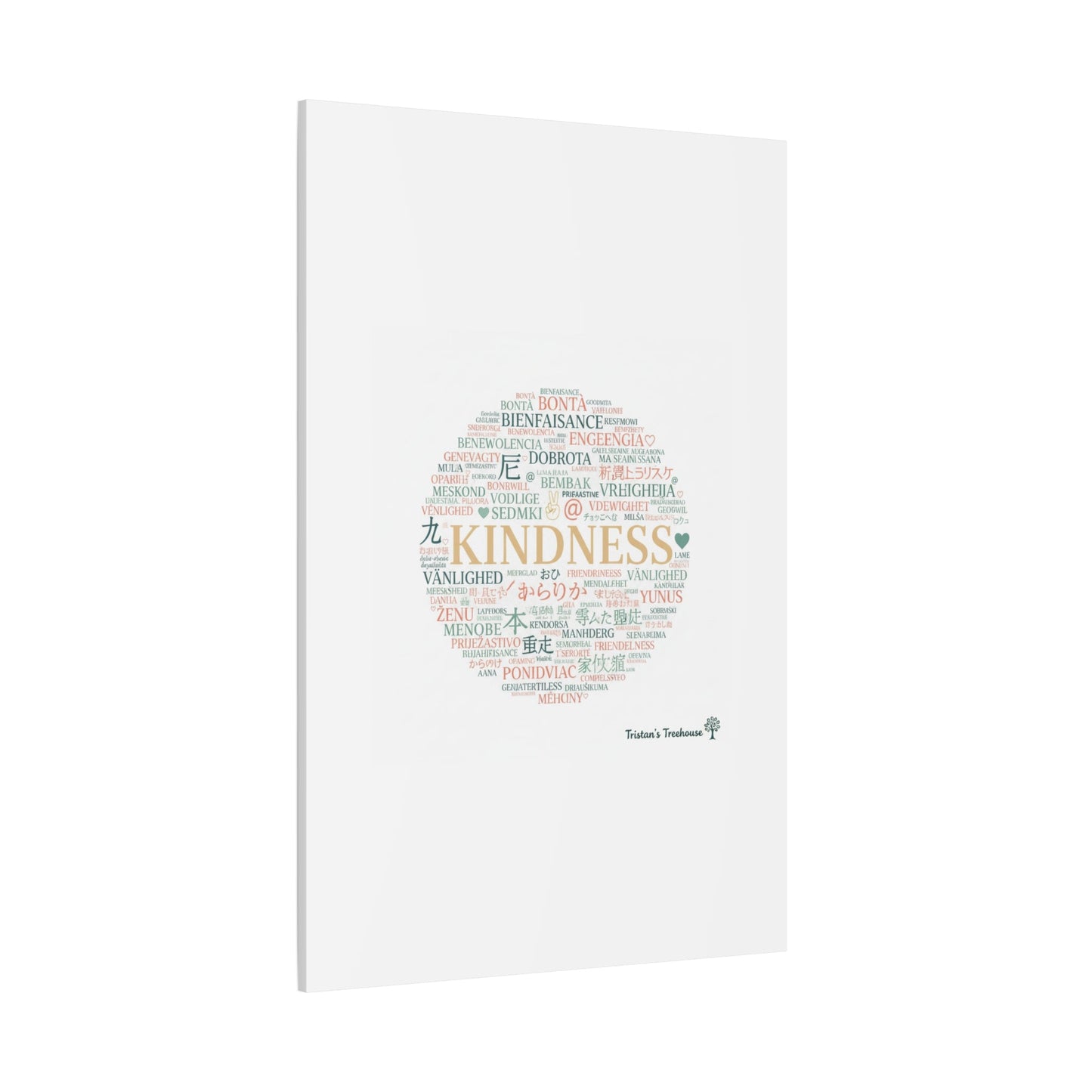 Kindness Word Cloud Canvas | Fresh Start Minimalist Wall Art