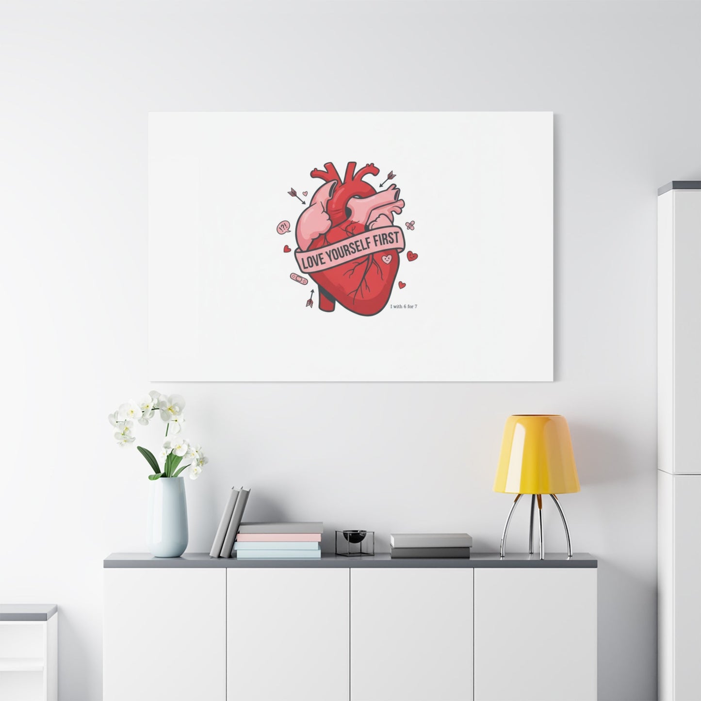 Love Yourself First Canvas, Hearts-with-a-Twist, Anti-Valentine Art
