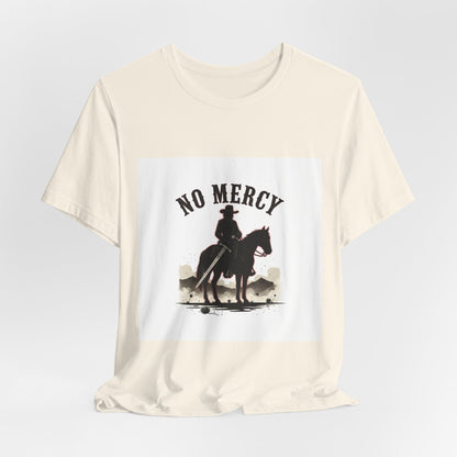 No Mercy Cowboy Skull Tee | Western-Gothic, desert noir design