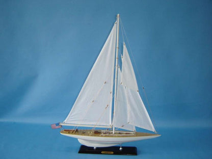 Wooden Intrepid Limited Model Sailboat Decoration 27""