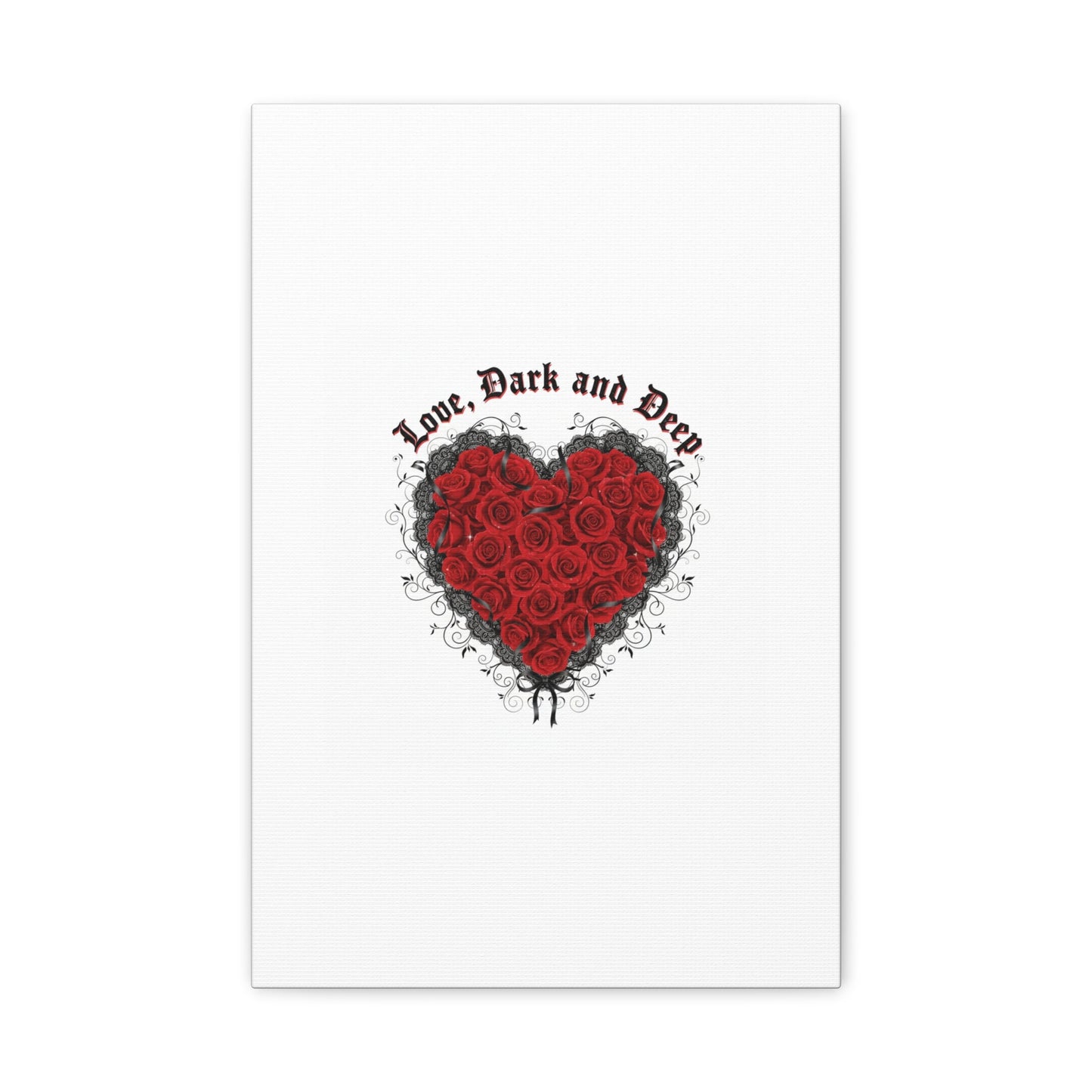 Love Dark and Deep Heart Canvas, Nu Romantic Gothic Romance, 80s Nostalgia