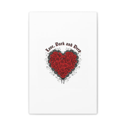 Love Dark and Deep Heart Canvas, Nu Romantic Gothic Romance, 80s Nostalgia