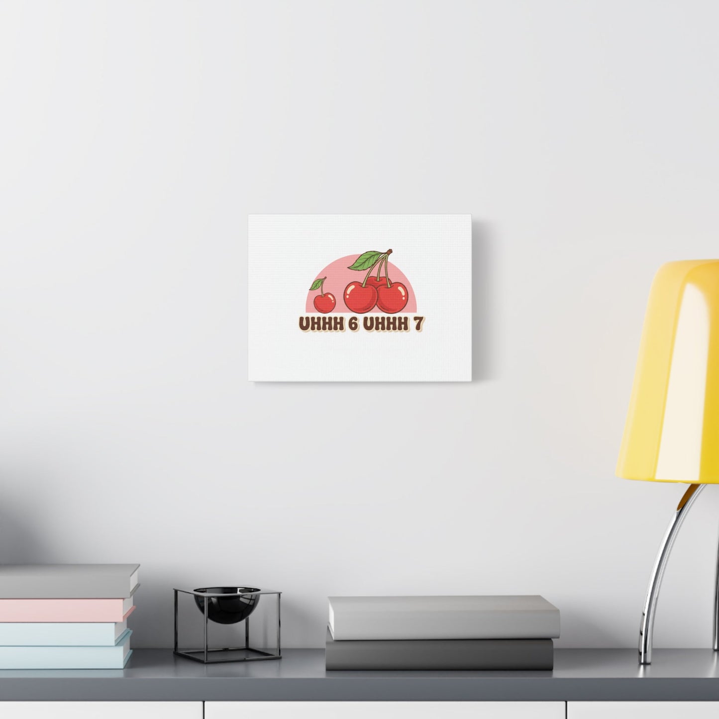 Six Severn Cherry Retro Graphic Canvas | kawaii fruit print, vintage cherry design