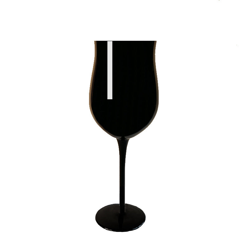 Vintage Glass Black Goblet Handmade High-end