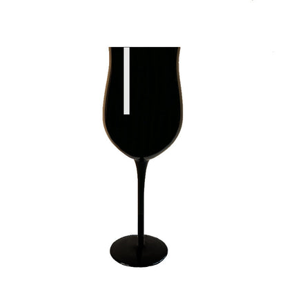 Vintage Glass Black Goblet Handmade High-end