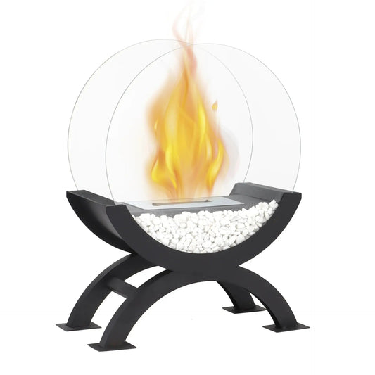Black Arch Semicircle Fireplace Lamp for Home Heating