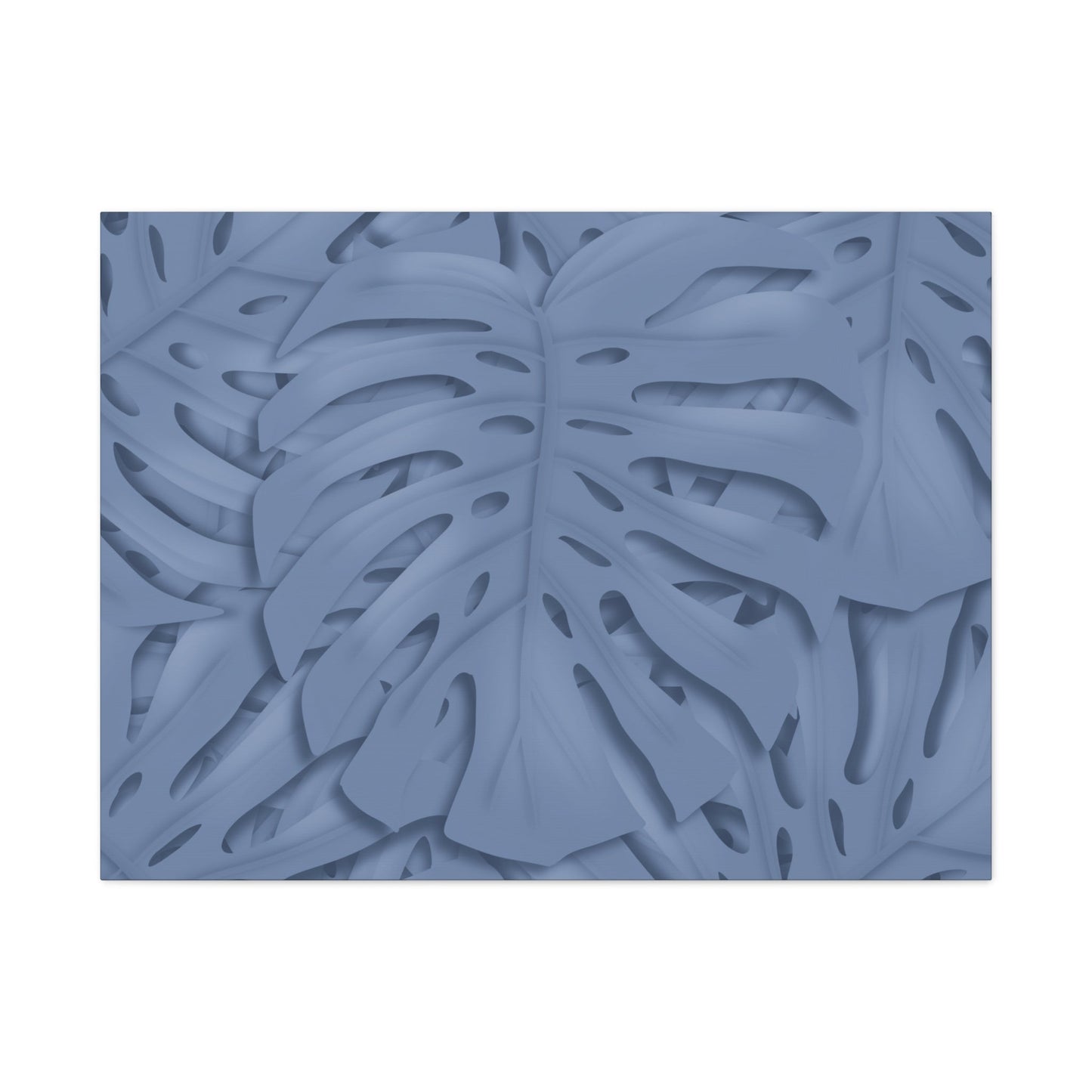Blue Monstera Canvas Print – Botanical Wall Art