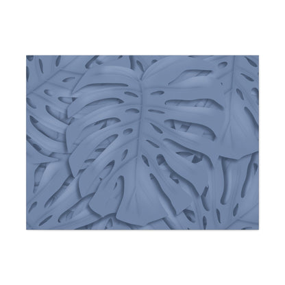 Blue Monstera Canvas Print – Botanical Wall Art