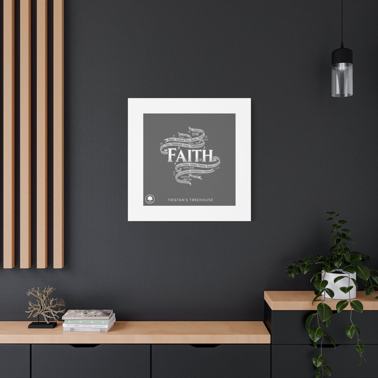 handwritten faith ribbon Canvas | sketch aesthetic, doodle design