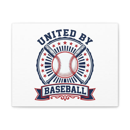 United by Baseball Canvas | Patriotic Baseball Graphic, Red White Blue Wall Art