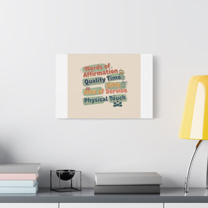 Love Languages List Matte Canvas Wall Art | love language meme, relationship humor