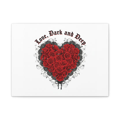 Love Dark and Deep Heart Canvas, Nu Romantic Gothic Romance, 80s Nostalgia