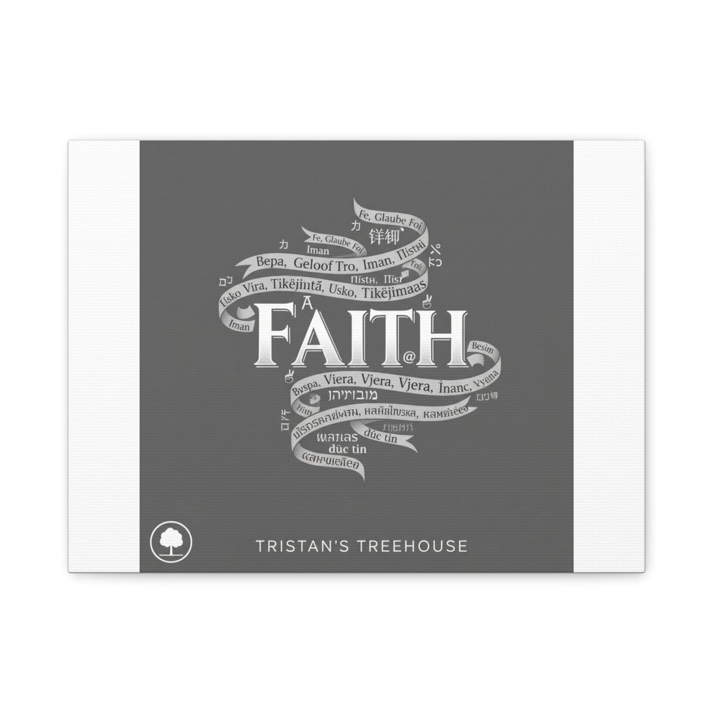 handwritten faith ribbon Canvas | sketch aesthetic, doodle design