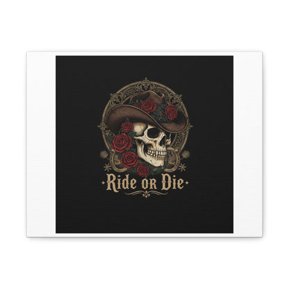 Ride or Die Skull Canvas | Western Skull Art, Gothic Americana