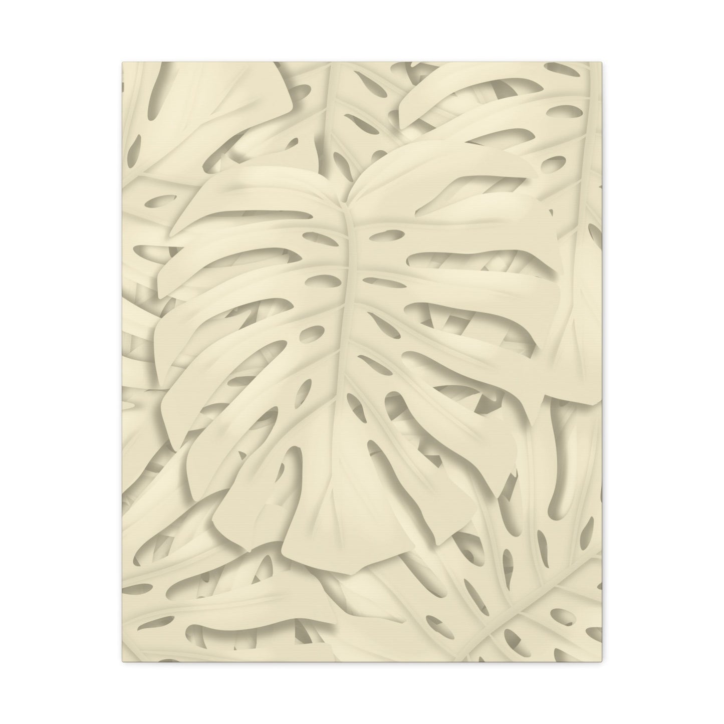 Beige Monstera Canvas Print – Botanical Wall Art