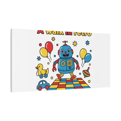 Retro Toy Robot Canvas | Throwback Kid, Primary Color Nostalgia