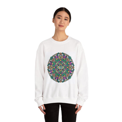 Psychedelic Botanical Mandala Crewneck | Festival Art Sweatshirt